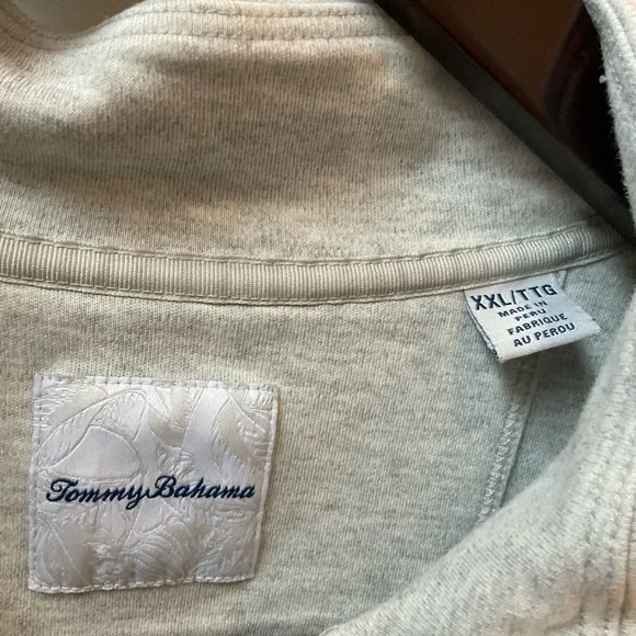 Tommy Bahama Cotton Half Zip - Picture 2 of 4
